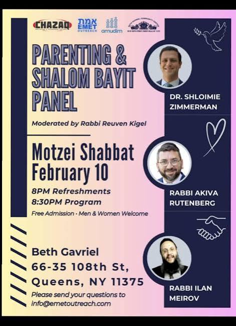Parenting and Shalom Bayis Panel